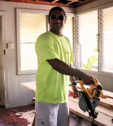 Richard Moreno of RM Builders working on a home renovation project in Hawaii