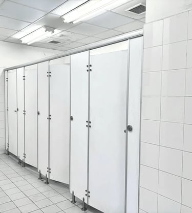 "Toilet cubicle installation in Hyderabad school"