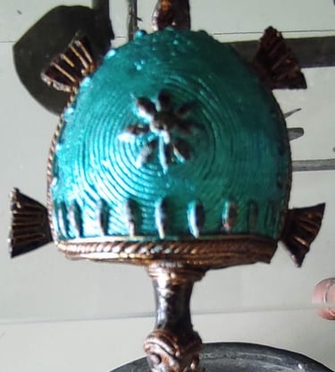 "Handcrafted colorful brass turtle for home decor–Meant for export"