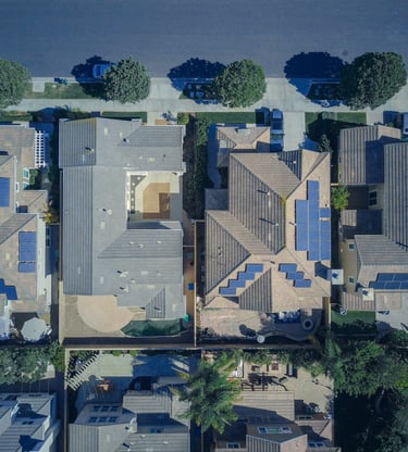 rooftop solar as seen from. a drone