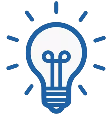 blue light bulb icon