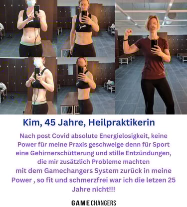 Heilpraktikerin Kim, 45, zeigt ihre körperliche Transformation nach Post-Covid Vorher-Nachher Fotos