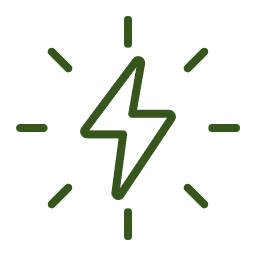 Zöld vonal ikon, amely a energiát szimbolizálja.