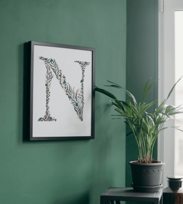 Botanical lettering like a home decor - poster