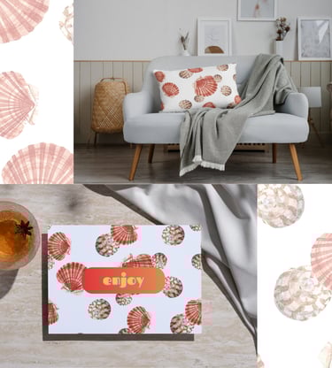 seamless pattern with seashells for home decor and stationary