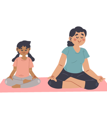 a parent and a child in a yoga pose