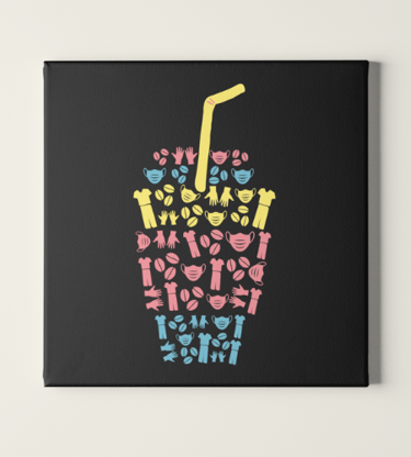 Coffee Scrub And Rubber Gloves Design