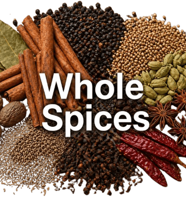 Premium whole spices exporter from India including cinnamon black pepper coriander cardamom cloves and bay leaves