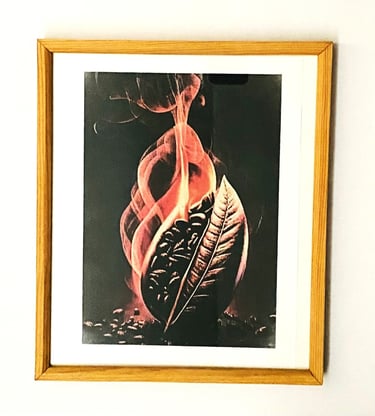 Framed Coffee Bean Art . Modern Wood Wall Art Coffee Station. This product is manufactured to order