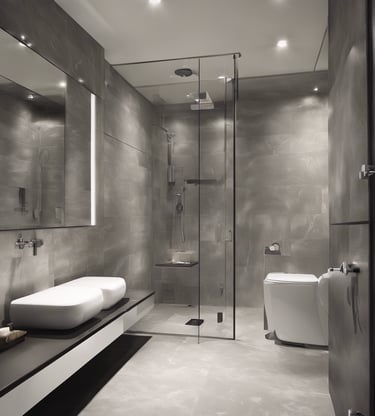 gray concrete building with blue windows