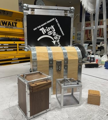Custom magic prop nesting boxes by Piff the Magic Dragon and Ray Lum