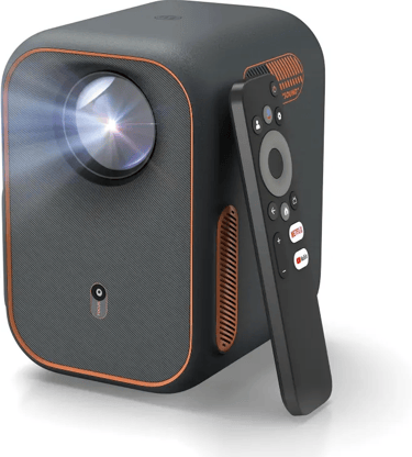 WEMAX Proyector Smart con Google TV y Netflix - Mini Proyector Portátil WiFi/Bluetooth