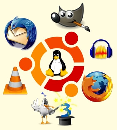 Image avec les logos de logiciels libres