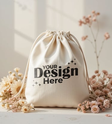 Petit sac à cordon en toile