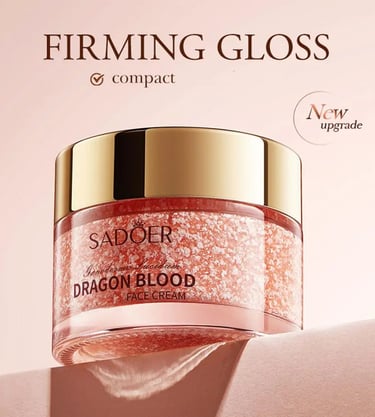 a pink and gold colored skin care product with a pink background