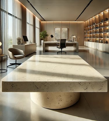 Trawertyn blat kuchenny jasny ivory stół z kamienia naturalnego