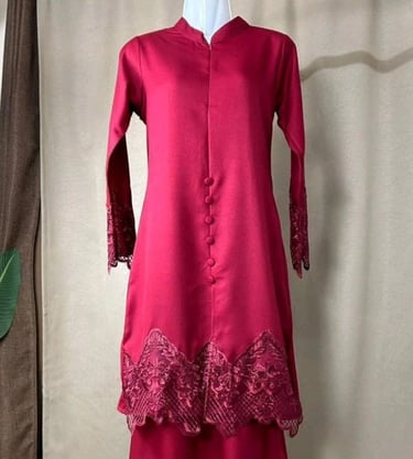 Baju Kurung Lace Como Crepe