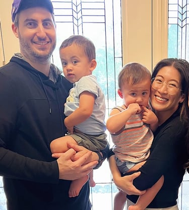 Little Twist Bakery founder with family