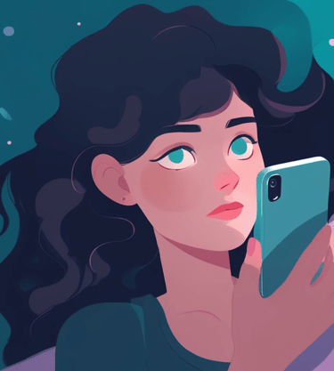 a woman in a bed with a phone in her hand