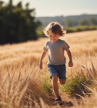 man and woman holding hands while walking on grass field during sunset