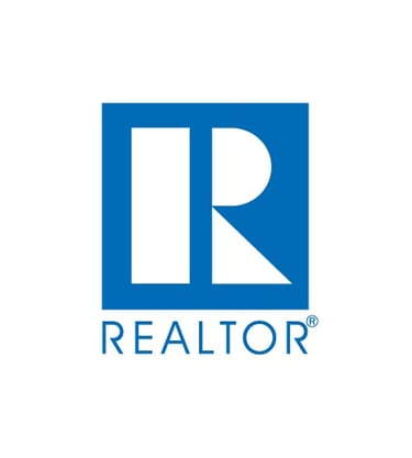 Blue and white REALTOR® logo featuring a stylized "R" within a square. Below, the word "REALTOR" is in bold capital letters.