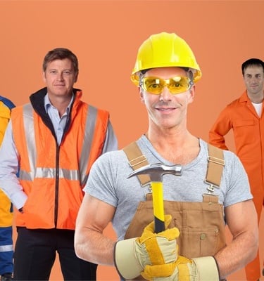 Labors in industrial uniforms