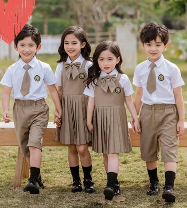 a group of children's in school uniforms 