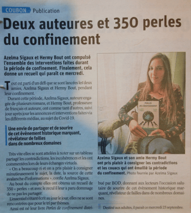 la tribune le progrès haute loire livre perles de confinement azelma sigaux