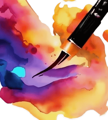 Gen AI watercolor - icon of pen and ink
