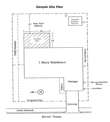 Example of a site plan used for permit submission