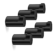 a set of four black plastic pipe end caps