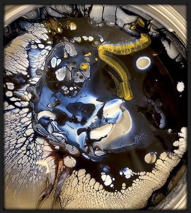 Raw paint and tint interacting inside the can during the tinting process