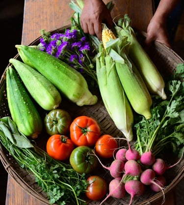 Productos frescos de la chinampa