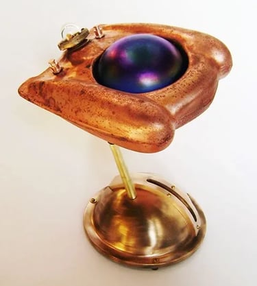 Assemblage spaceship sculpture named X-53 Space Cadet by artist Tal Avitzur, image 1.