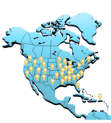 USA map showing states where CDCG has obtained funding for our clients & the communities they serve