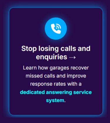 Garage lost enquiries and missed calls showing how customer requests are not captured without enquir