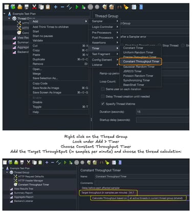 JMeter Timer options and inputs example