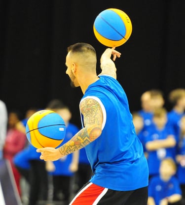 malabaristas de baloncesto  