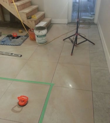 Large format tile installation