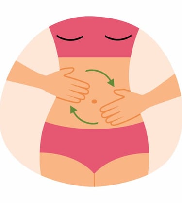 a woman's belly and apply massage
