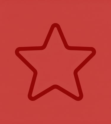 A minimalist redstar outline icon with rounded corners isolated on a solid black background.