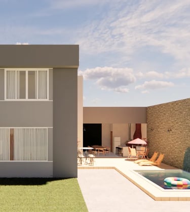 sobrado de dois andares com piscina