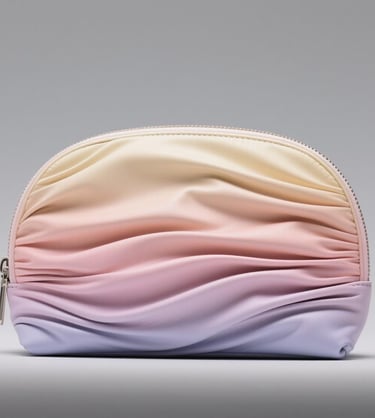  Sculptural Ruched Pouch with color gradient by King Fly.