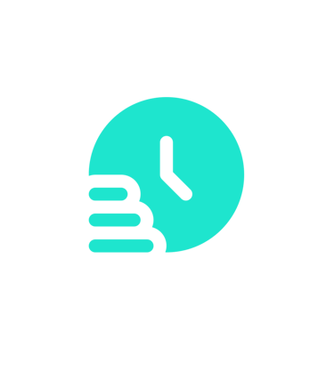 a clock icon illustrating the speed of the service