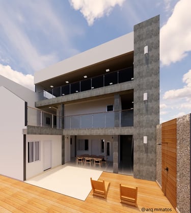 casa integrada com área de lazer