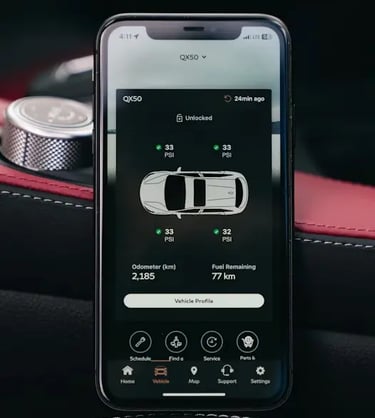 vehicle app synchronization and remote connectivity setup for luxury car owners.