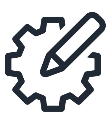An icon with transparent background representing the idea settings