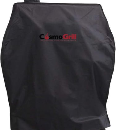 a black grill cover for a grill