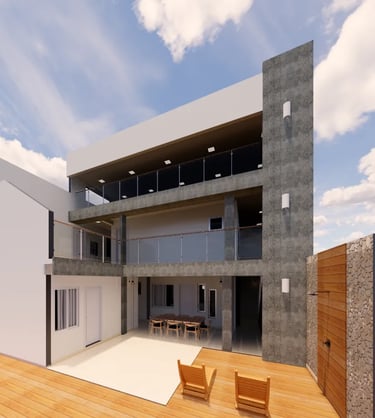 casa integrada com área de lazer