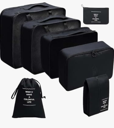 Organizador Viagem Kit 7 Peças - Necessaire para Bagagem Malas